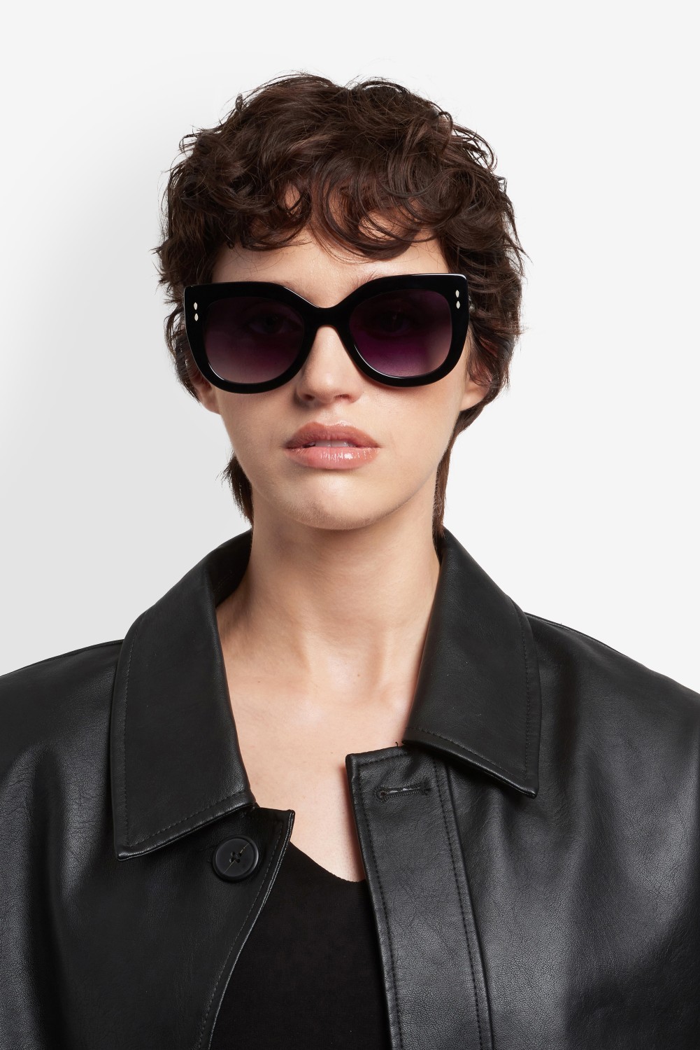 Sunglasses Isabel Marant Im 0227/S 208347 BSC 9O color black silver shape cat eye lenses dark grey shaded