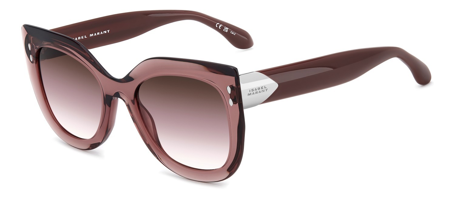 Sunglasses Isabel Marant Im 0227/S 208347 TJV UQ color pink silver shape cat eye lenses burgundy shaded pink