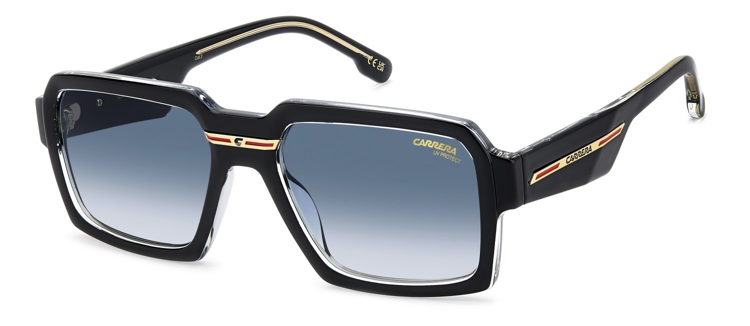 Sonnenbrillen Carrera Victory C 15/S 208348 7C5 08 farbe black crystal form rechteckig gläser dk blue shaded