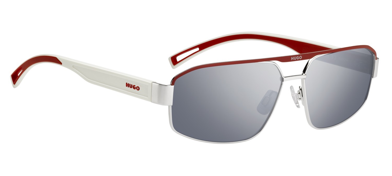 Sunglasses Hugo Hg 1368/S 208351 KWX T4 color palladium red shape navigator lenses silver mirror