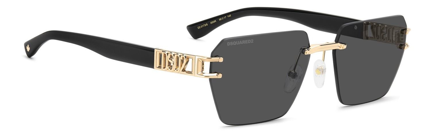 Occhiali da sole Dsquared2 D2 0173/S 208352 000 IR colore rose gold forma rettangolare lenti grey