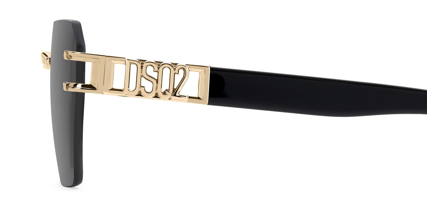 Occhiali da sole Dsquared2 D2 0173/S 208352 000 IR colore rose gold forma rettangolare lenti grey