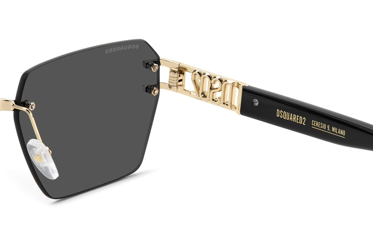 Occhiali da sole Dsquared2 D2 0173/S 208352 000 IR colore rose gold forma rettangolare lenti grey