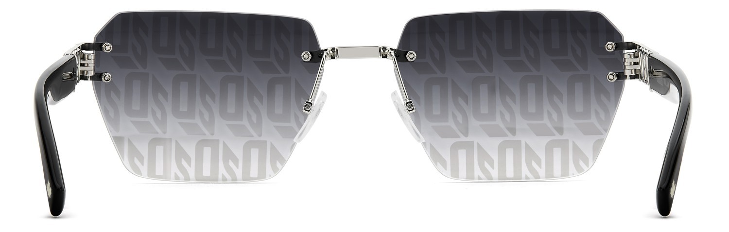 Occhiali da sole Dsquared2 D2 0173/S 208352 010 MD colore palladium forma rettangolare lenti grey top linear mirror silver