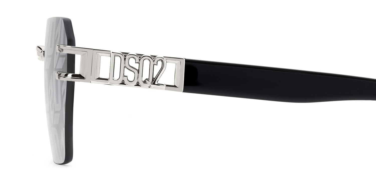 Occhiali da sole Dsquared2 D2 0173/S 208352 010 MD colore palladium forma rettangolare lenti grey top linear mirror silver