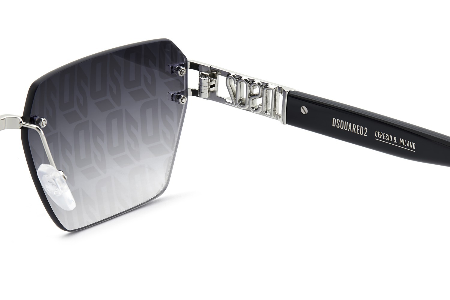 Occhiali da sole Dsquared2 D2 0173/S 208352 010 MD colore palladium forma rettangolare lenti grey top linear mirror silver