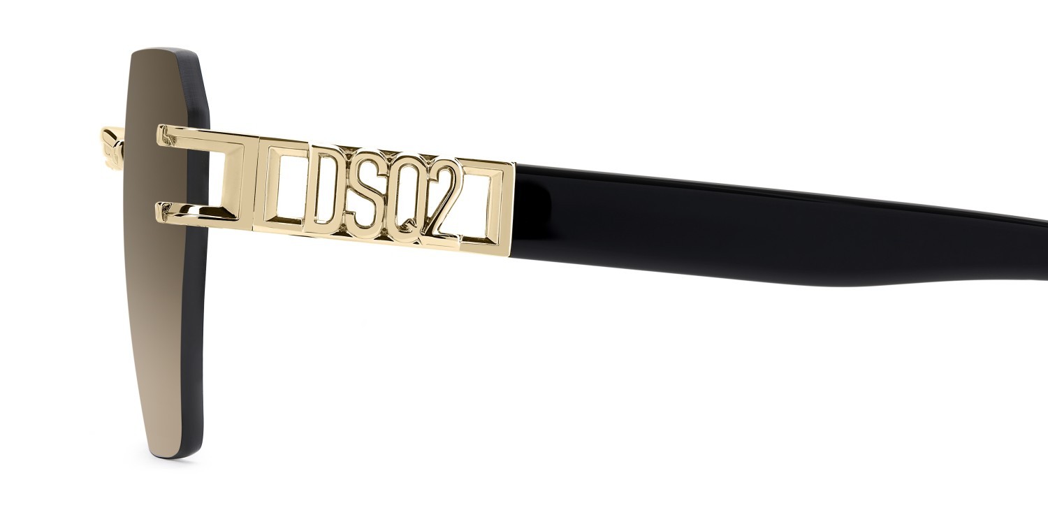 Occhiali da sole Dsquared2 D2 0173/S 208352 J5G HA colore gold forma rettangolare lenti brown shaded