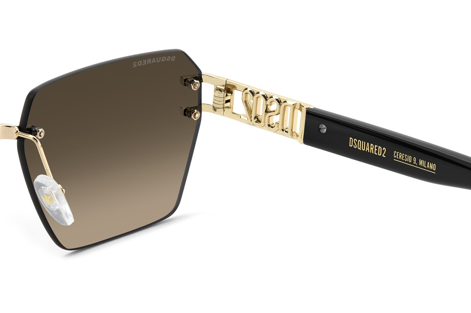 Occhiali da sole Dsquared2 D2 0173/S 208352 J5G HA colore gold forma rettangolare lenti brown shaded