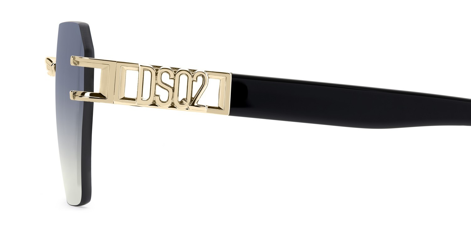 Occhiali da sole Dsquared2 D2 0173/S 208352 J5G ST colore gold forma rettangolare lenti azure shaded