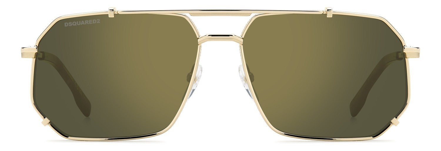 Occhiali da sole Dsquared2 D2 0175/S 208353 J5G CW colore gold forma rettangolare lenti green gold mirror
