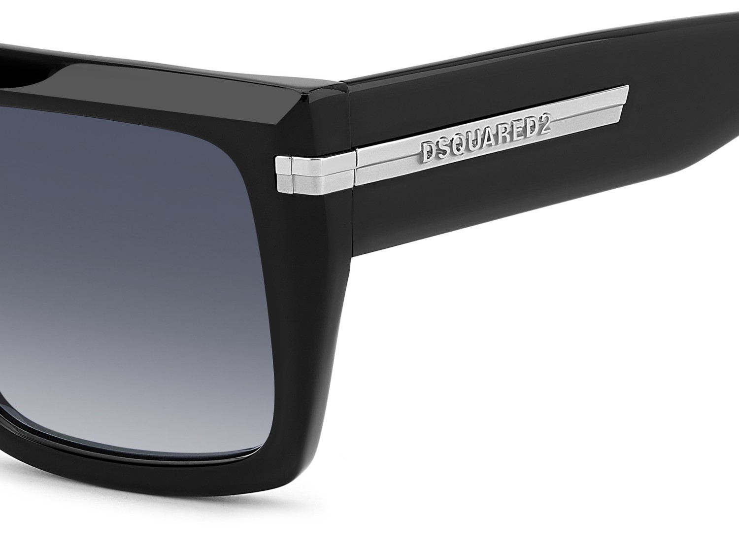 Sunglasses Dsquared2 D2 0177/S 208354 807 08 color black shape rectangle lenses dk blue shaded