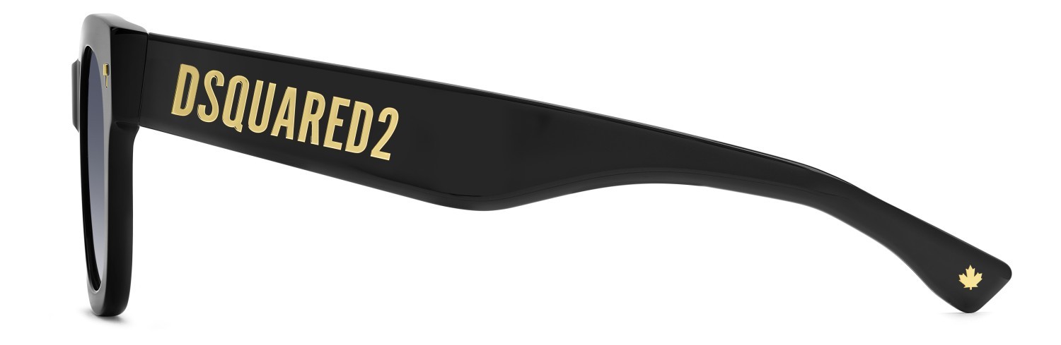 Occhiali da sole Dsquared2 D2 0180/S 208355 807 08 colore black forma rotondo lenti dk blue shaded