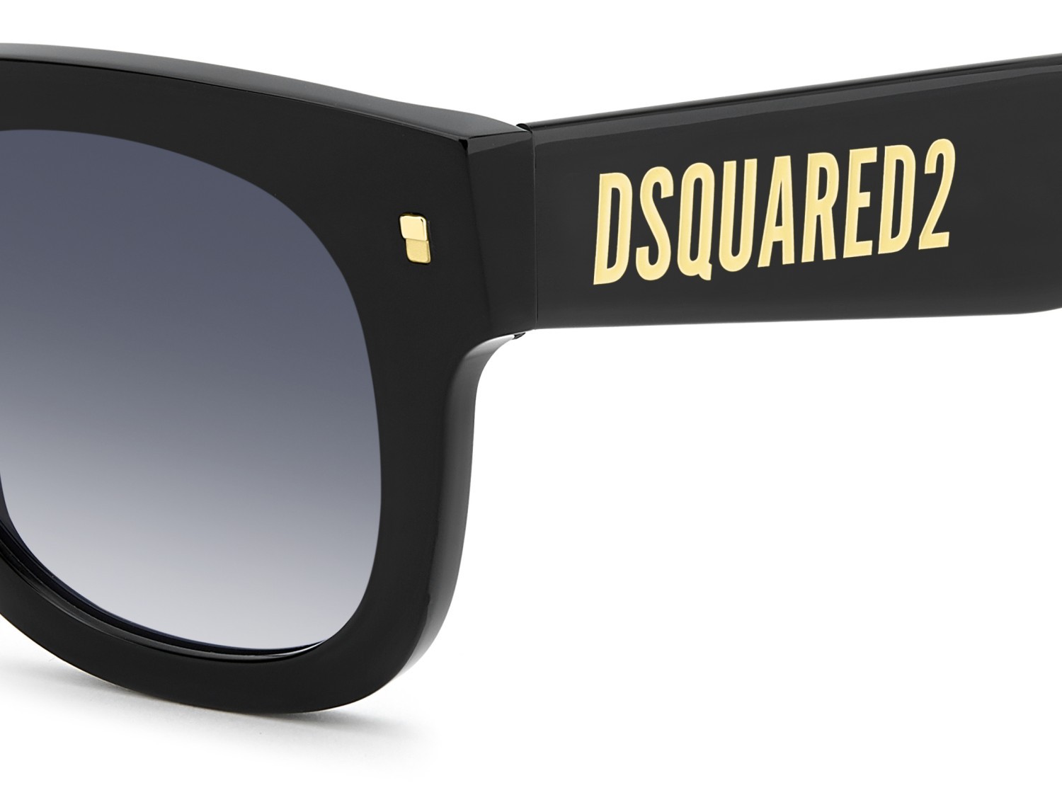 Occhiali da sole Dsquared2 D2 0180/S 208355 807 08 colore black forma rotondo lenti dk blue shaded
