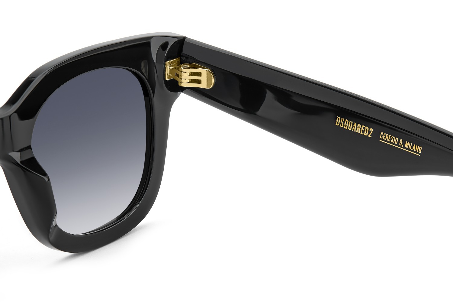 Occhiali da sole Dsquared2 D2 0180/S 208355 807 08 colore black forma rotondo lenti dk blue shaded