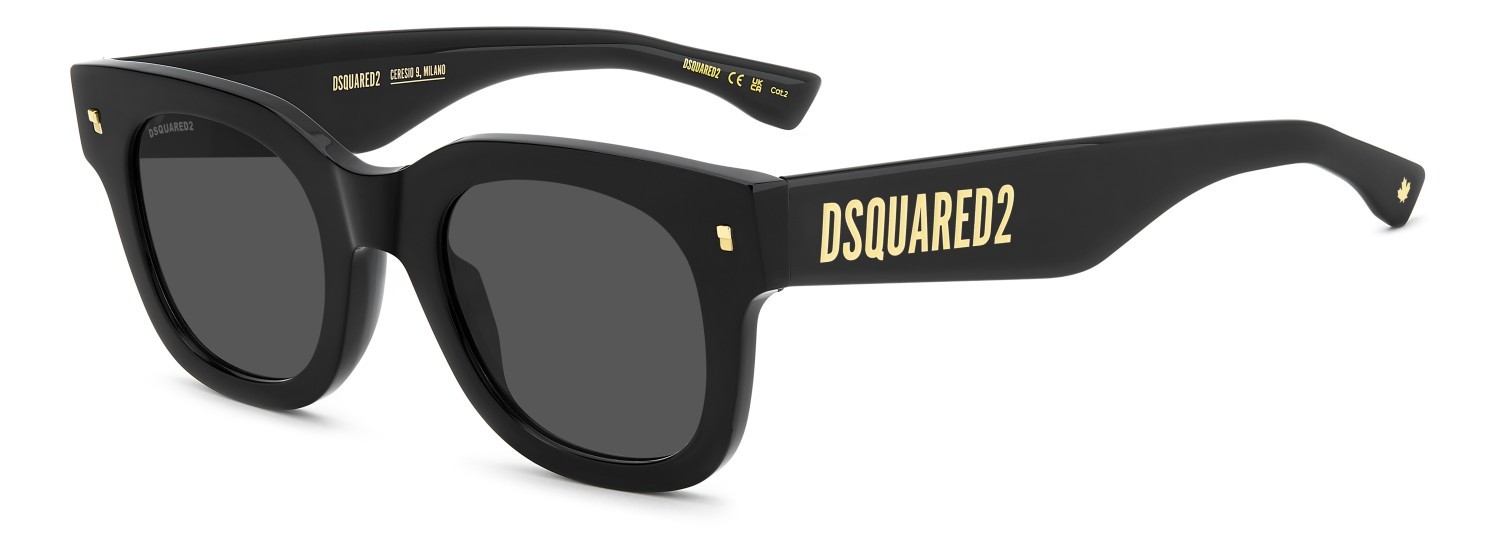 Occhiali da sole Dsquared2 D2 0180/S 208355 807 IR colore black forma rotondo lenti grey