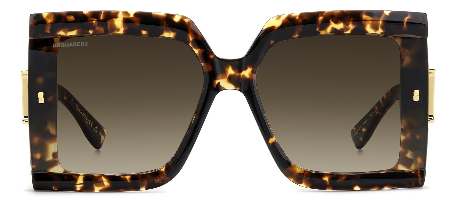 Occhiali da sole Dsquared2 D2 0185/G 208356 086 HA colore havana forma quadrato lenti brown shaded