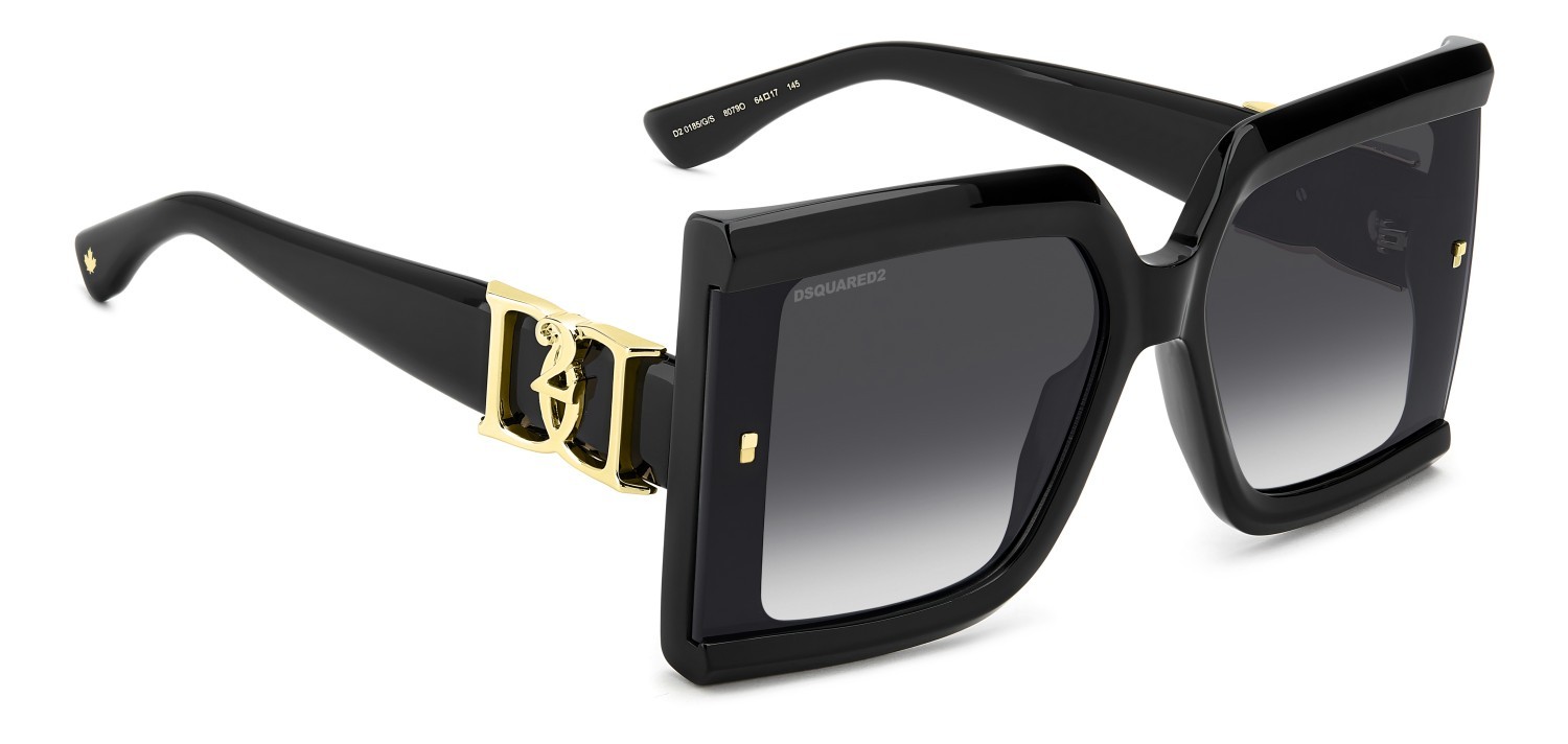 Occhiali da sole Dsquared2 D2 0185/G 208356 807 9O colore black forma quadrato lenti dark grey shaded