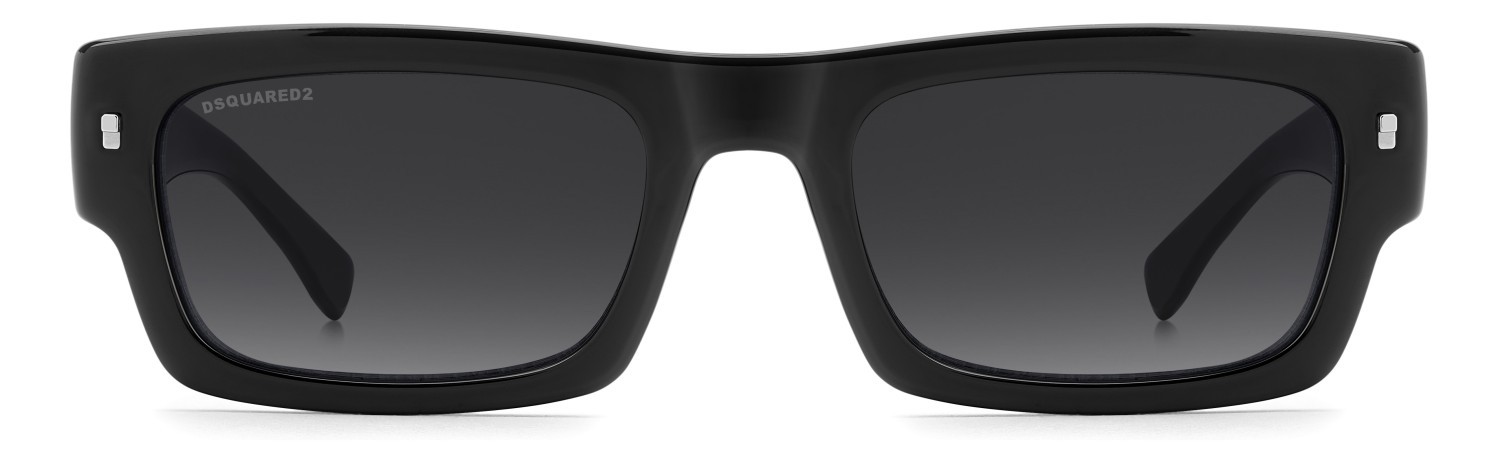 Occhiali da sole Dsquared2 Icon 0027/S 208357 807 9O colore black forma rettangolare lenti dark grey shaded