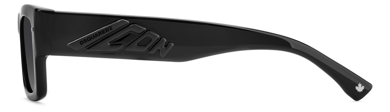 Occhiali da sole Dsquared2 Icon 0027/S 208357 807 9O colore black forma rettangolare lenti dark grey shaded