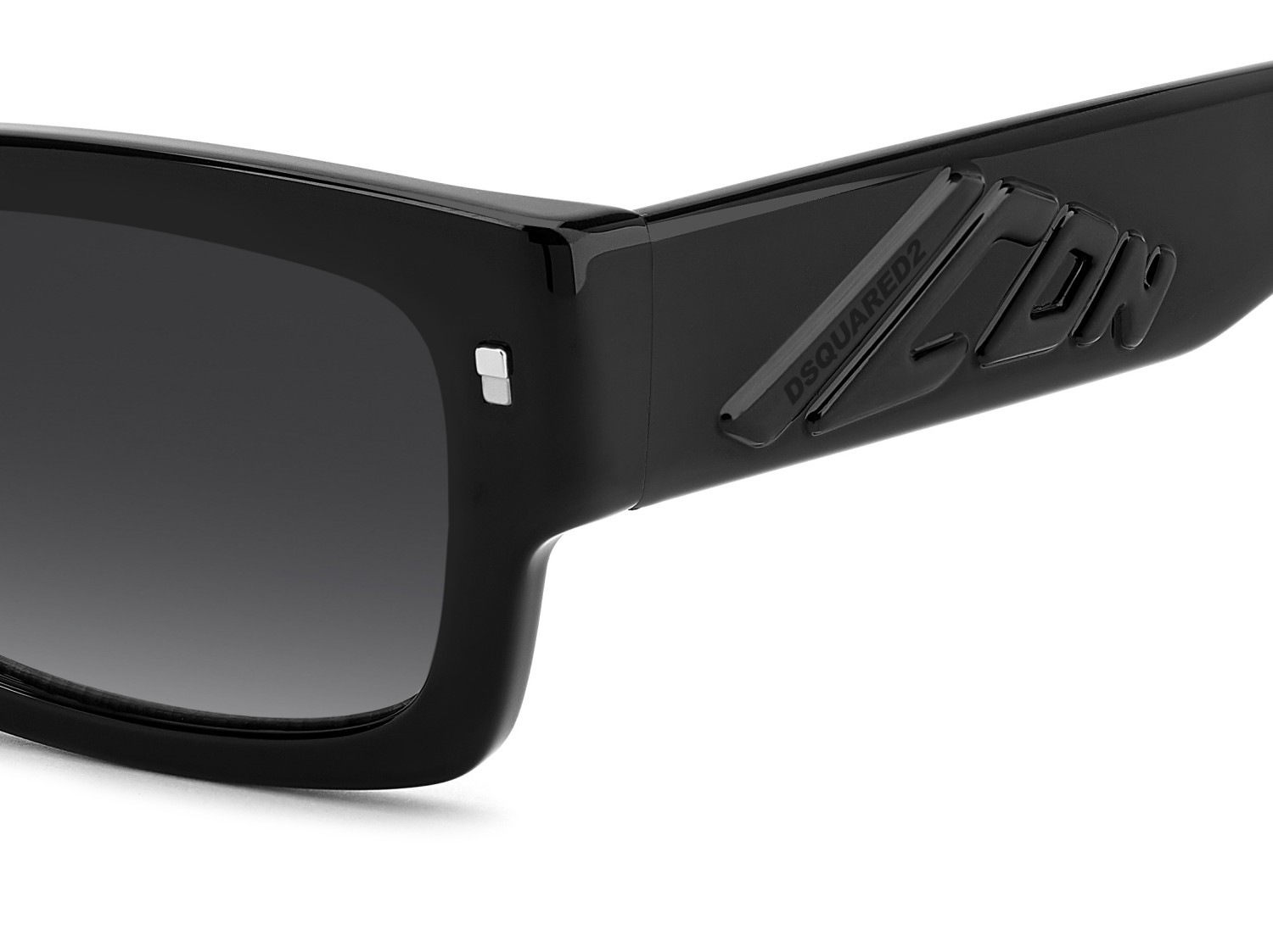 Occhiali da sole Dsquared2 Icon 0027/S 208357 807 9O colore black forma rettangolare lenti dark grey shaded