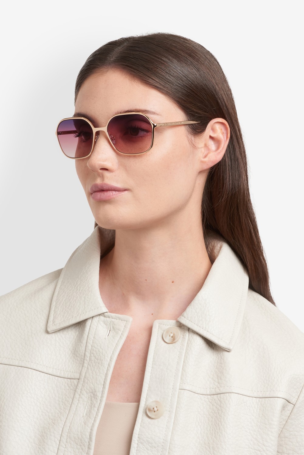Sunglasses Isabel Marant Im 0245/S 208361 EYR FF color gold pink shape square lenses grey fuchsia