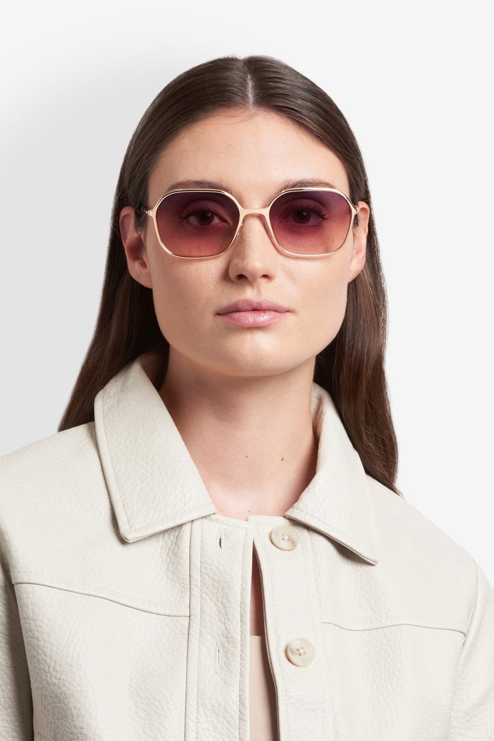 Sunglasses Isabel Marant Im 0245/S 208361 EYR FF color gold pink shape square lenses grey fuchsia