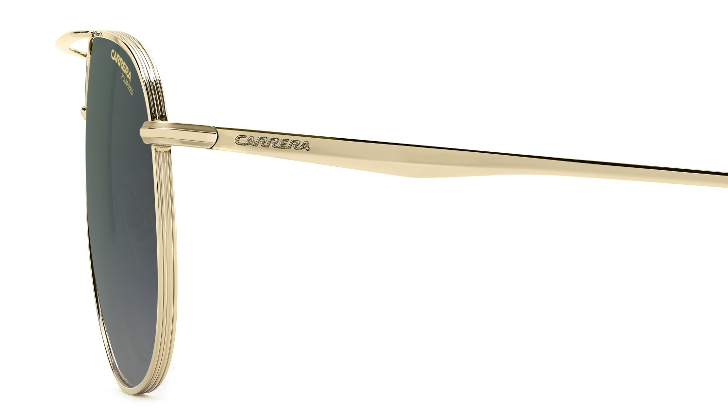 Occhiali da sole Carrera 363/S 208371 RHL Q3 colore gold black 2 forma navigator lenti greengrey sp pz hight contrast antirefle