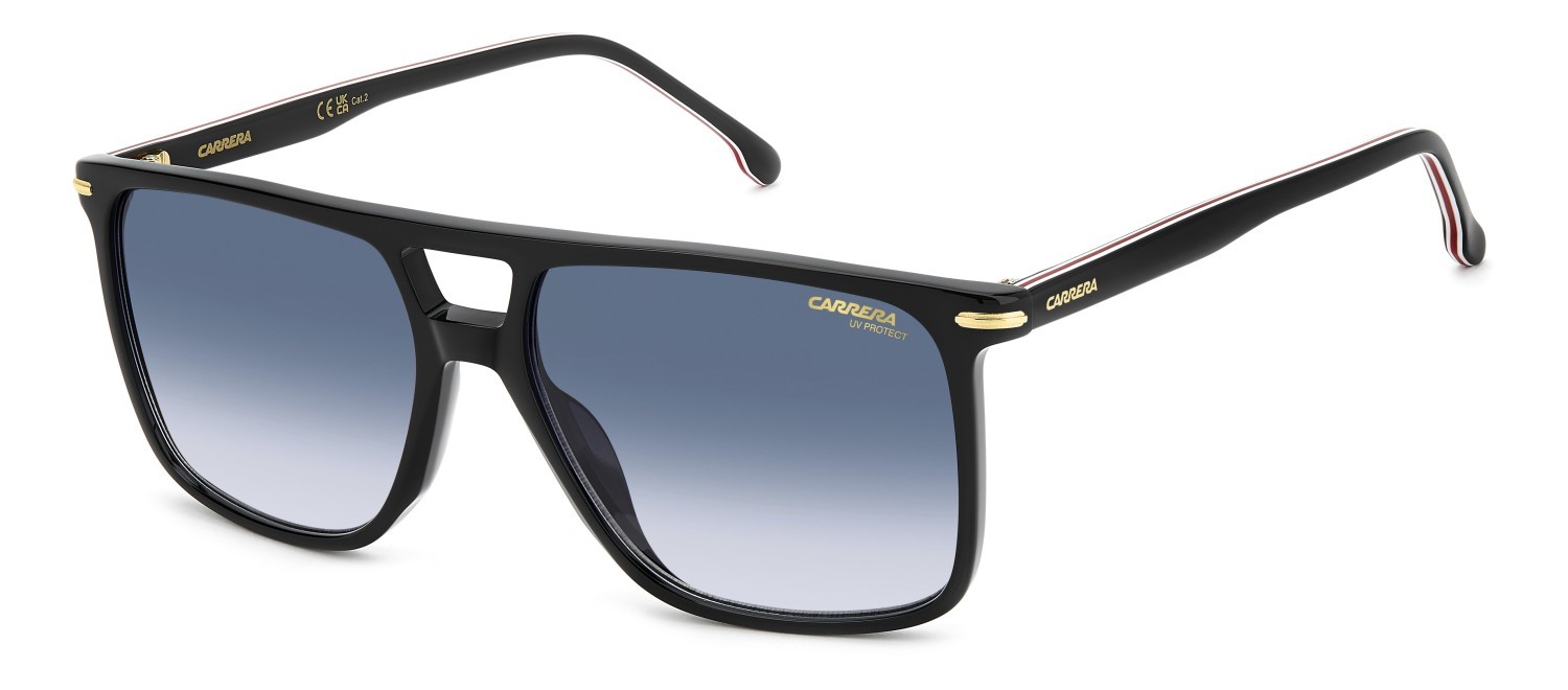 Occhiali da sole Carrera 366/S 208372 OIT 08 colore black red forma navigator lenti dk blue shaded