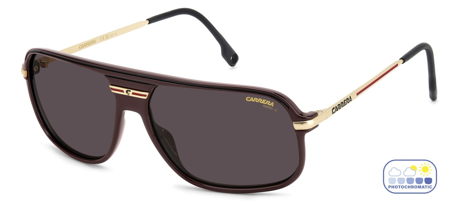 Sonnenbrillen Carrera C Sport 10/S 208377 6K3 Q6 farbe burgundy gold form rechteckig gläser orange photochromatic antireflex