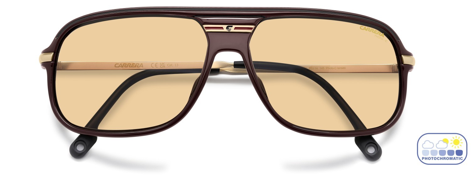 Sonnenbrillen Carrera C Sport 10/S 208377 6K3 Q6 farbe burgundy gold form rechteckig gläser orange photochromatic antireflex