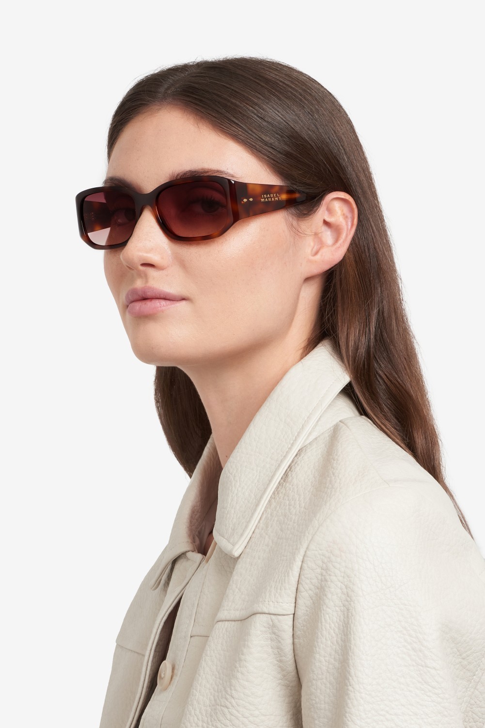 Sunglasses Isabel Marant Im 0240/S 208382 086 M2 color havana shape rectangle lenses brown pink shaded