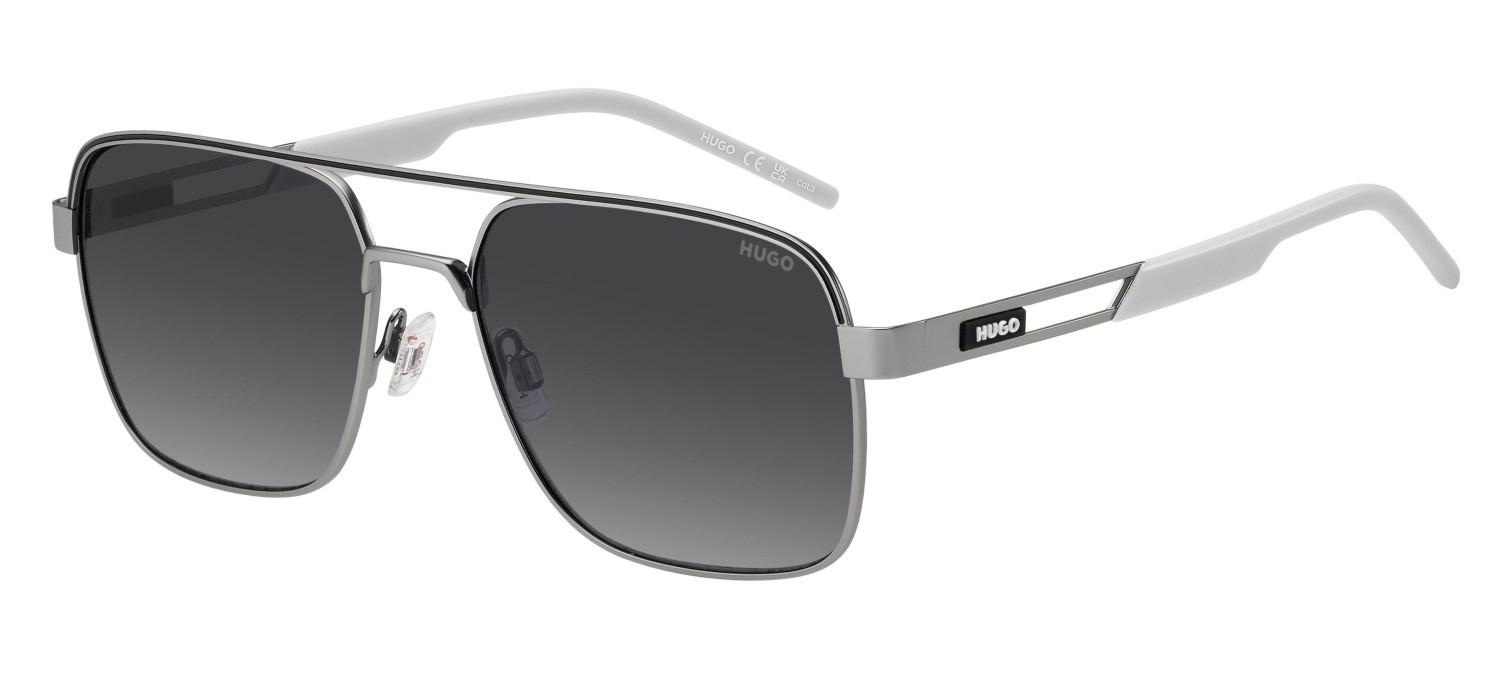 Sunglasses Hugo Hg 1384/S 208386 R81 9O color matte ruthenium shape square lenses dark grey shaded