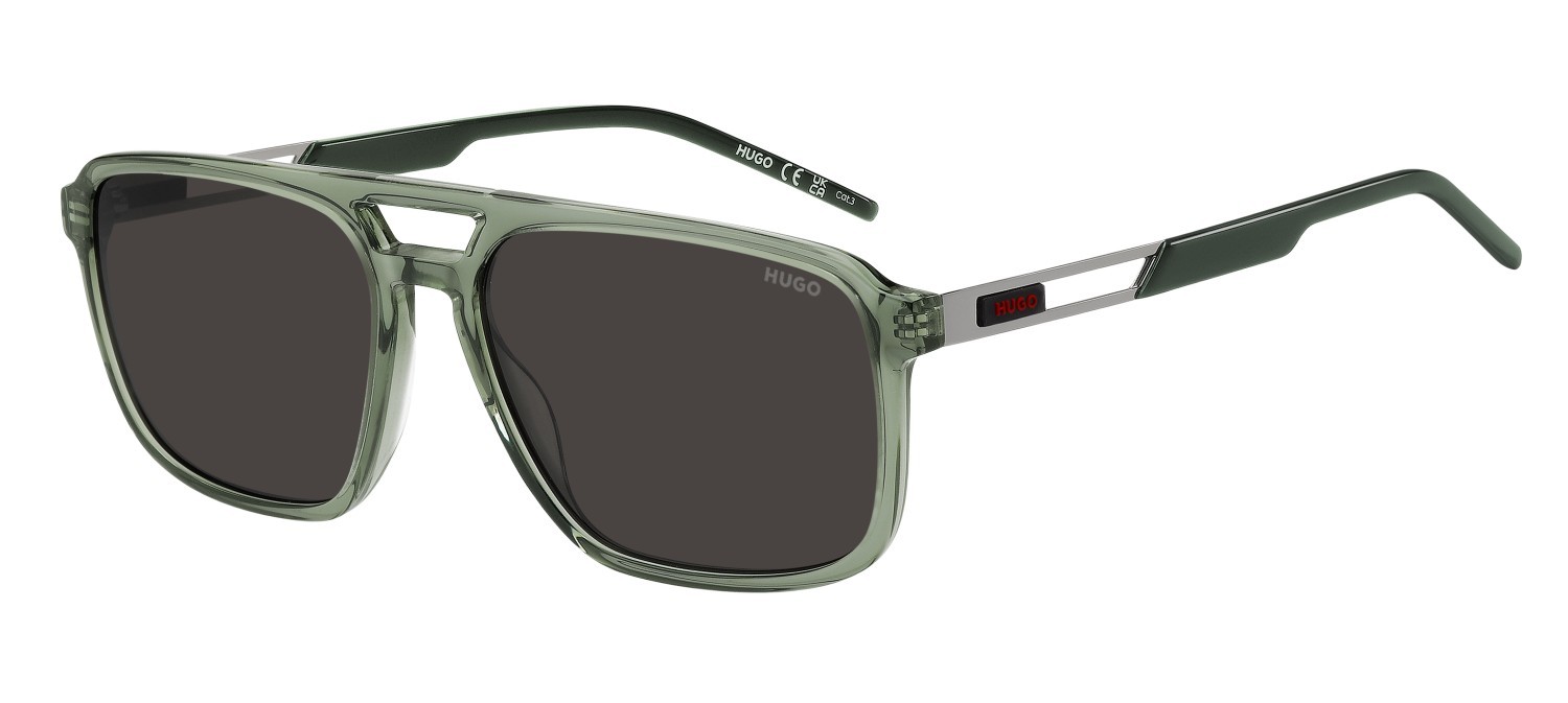 Sunglasses Hugo Hg 1383/S 208387 1ED IR color green shape navigator lenses grey
