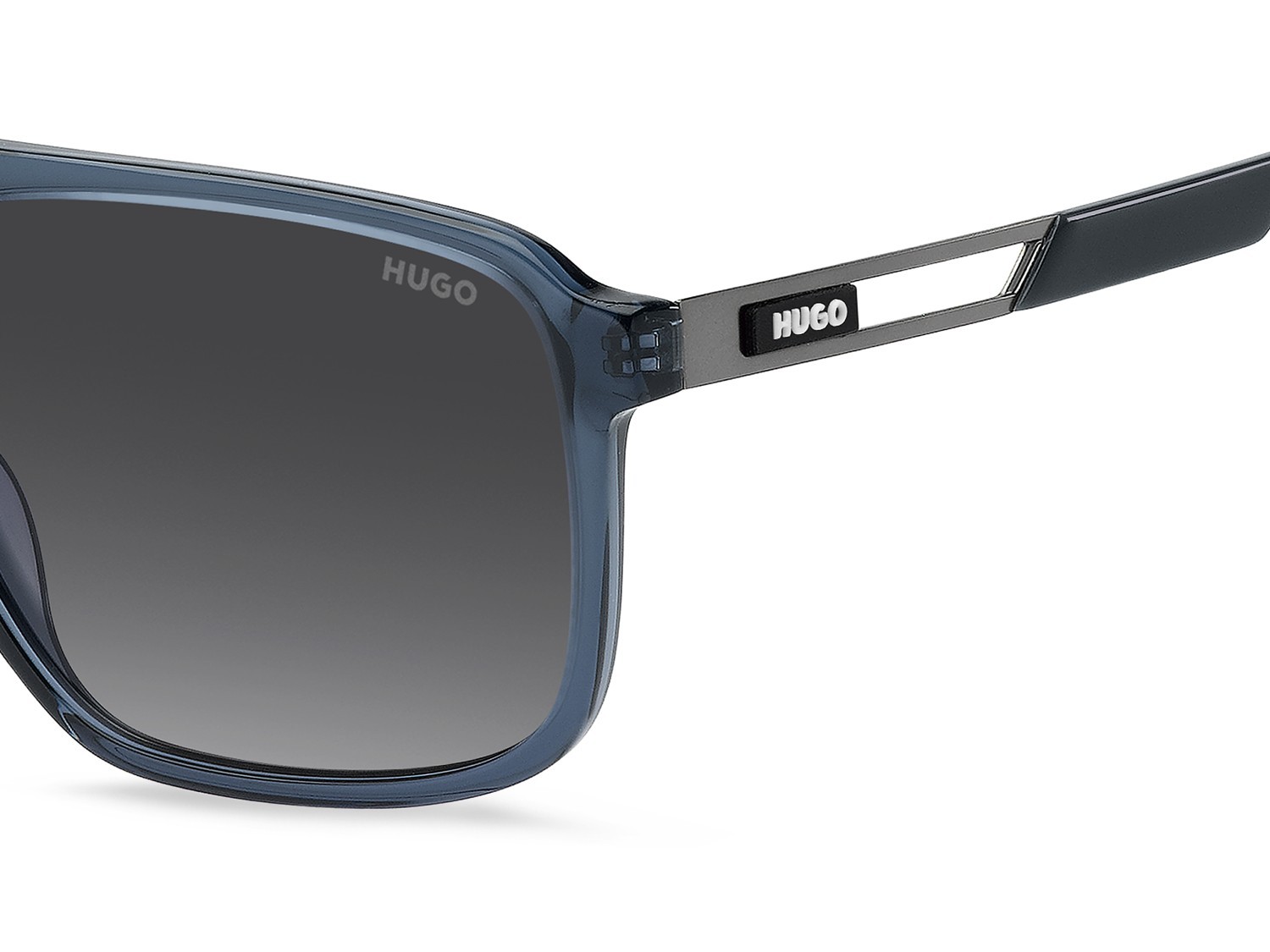 Sunglasses Hugo Hg 1383/S 208387 PJP 9O color blue shape navigator lenses dark grey shaded