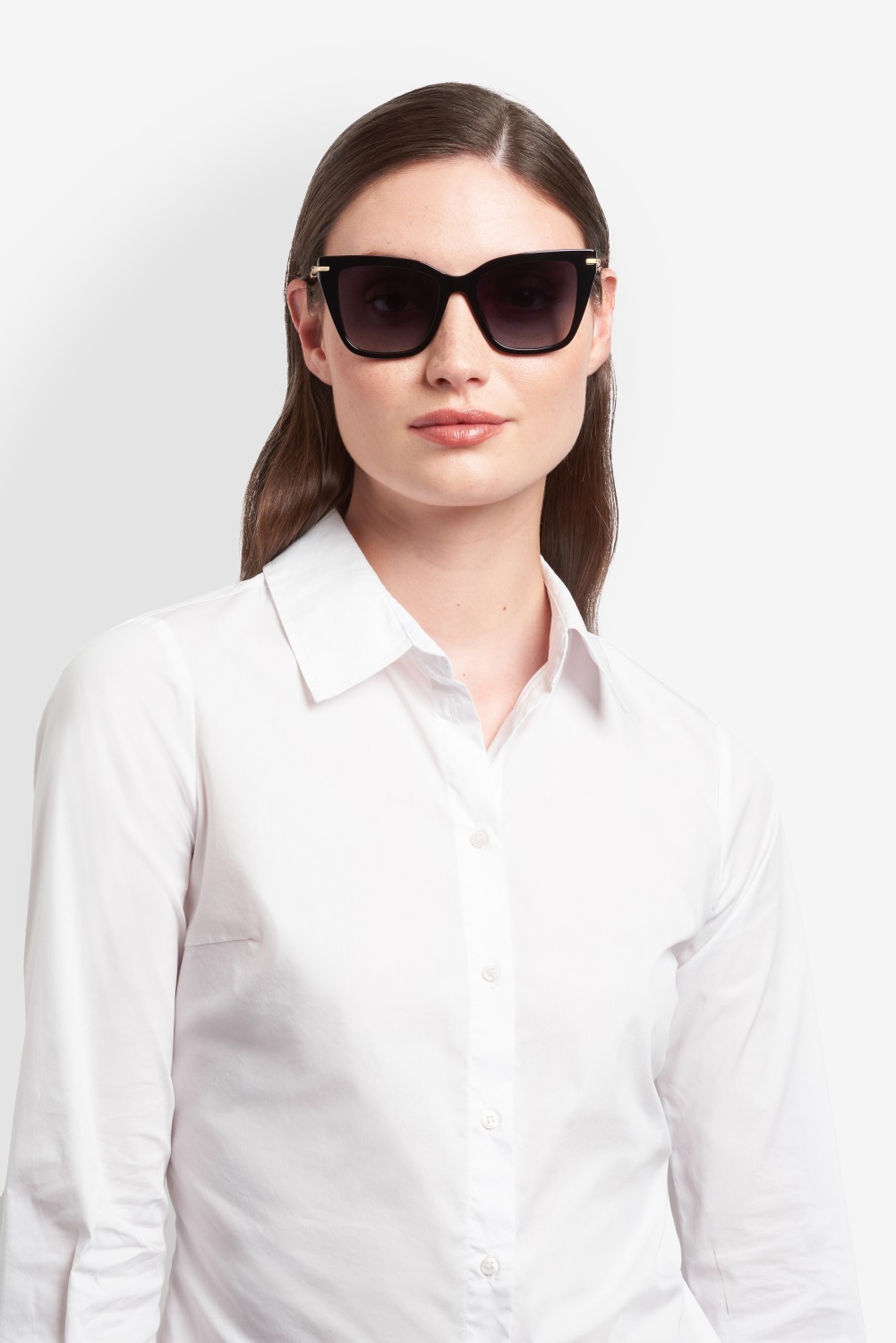 Occhiali da sole Carolina Herrera Her 0351/G 208388 807 9O colore black forma cat eye lenti dark grey shaded