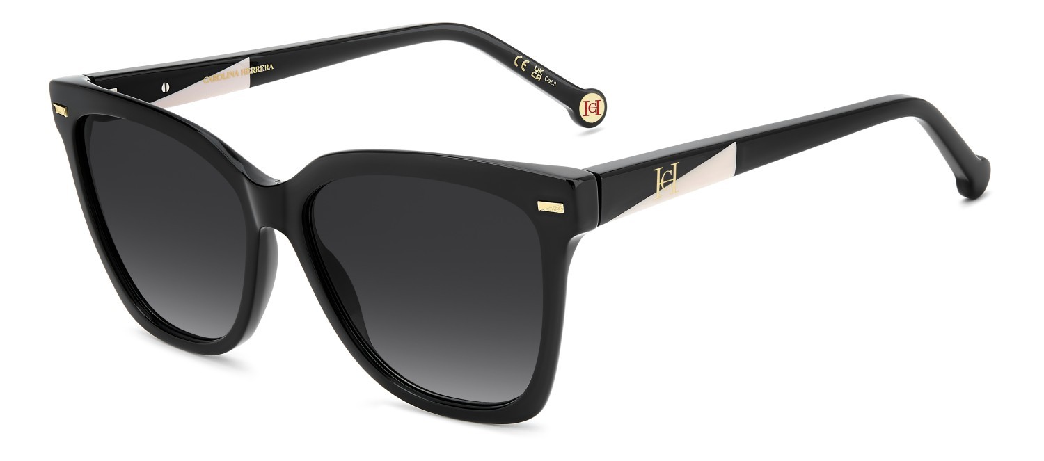 Occhiali da sole Carolina Herrera Her 0333/S 208390 807 9O colore black forma farfalla lenti dark grey shaded