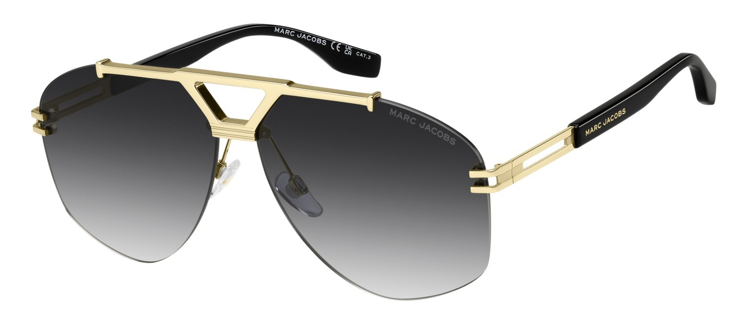 Sunglasses Marc Jacobs 873/S 208391 J5G 9O color gold shape aviator lenses dark grey shaded
