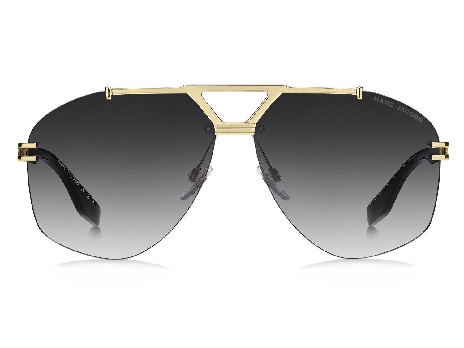 Sunglasses Marc Jacobs 873/S 208391 J5G 9O color gold shape aviator lenses dark grey shaded