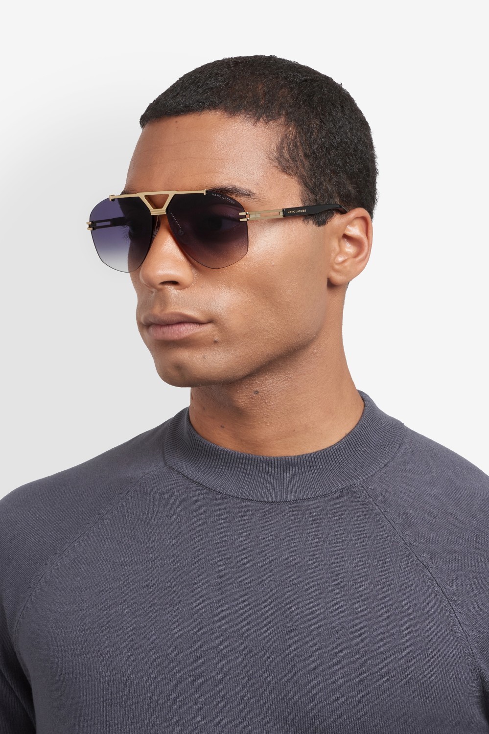 Sunglasses Marc Jacobs 873/S 208391 J5G 9O color gold shape aviator lenses dark grey shaded