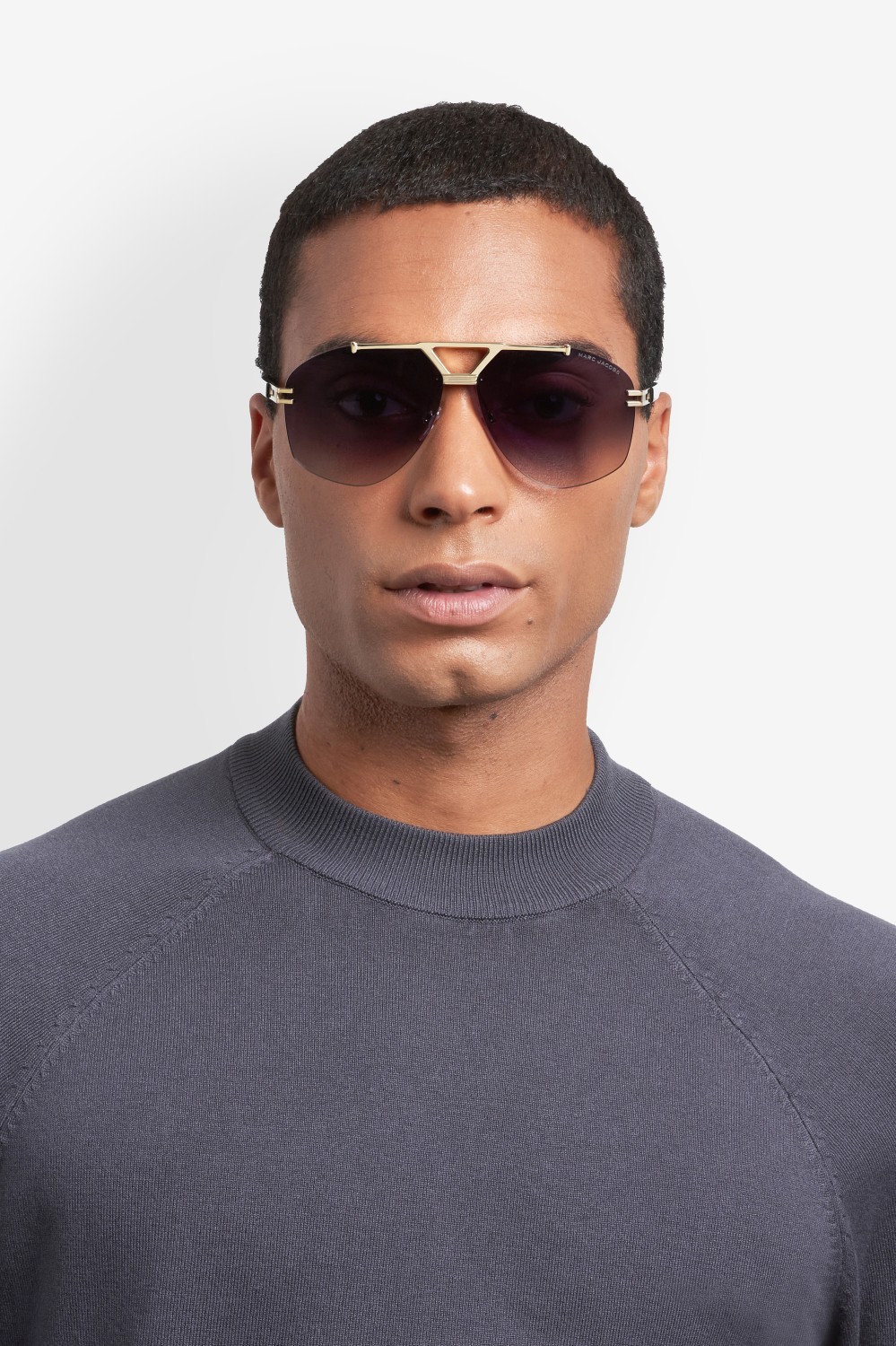 Sunglasses Marc Jacobs 873/S 208391 J5G 9O color gold shape aviator lenses dark grey shaded