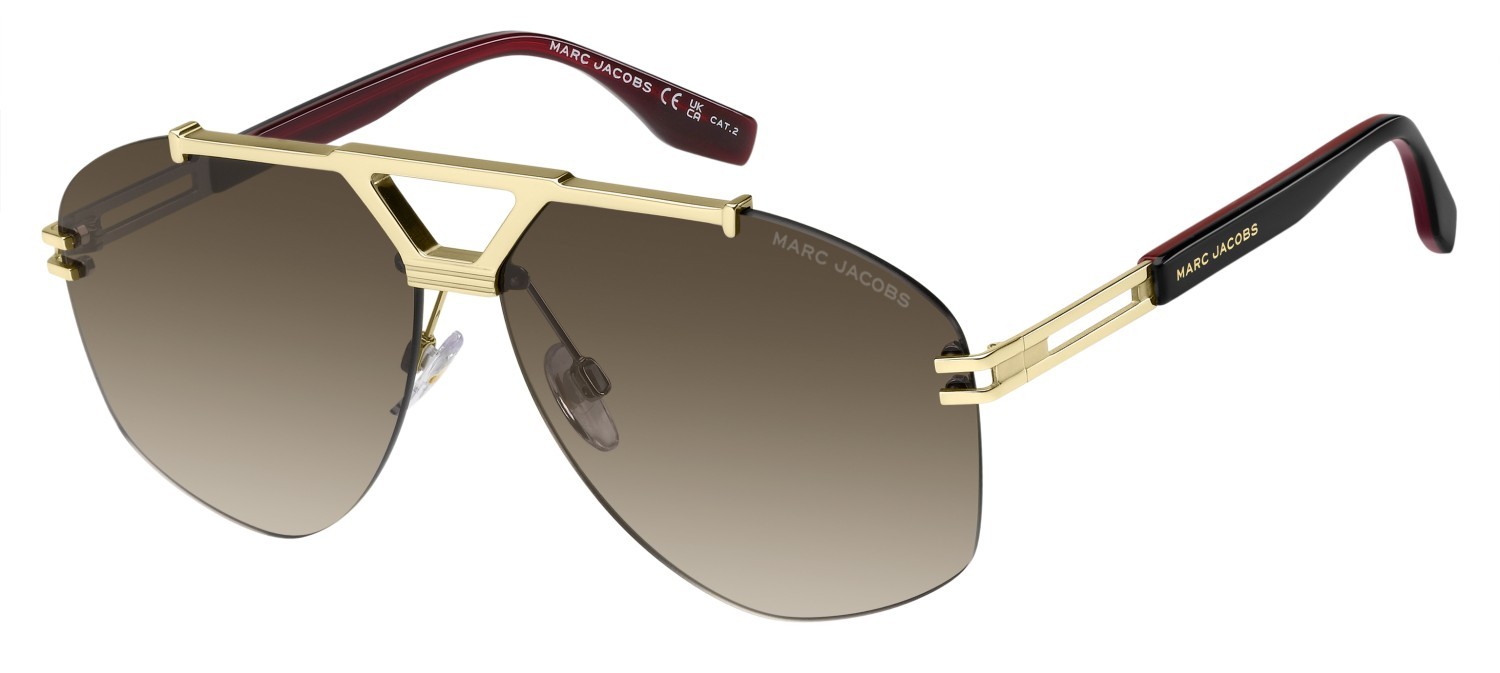 Occhiali da sole Marc Jacobs 873/S 208391 NOA HA colore gold burgundy forma aviator lenti brown shaded