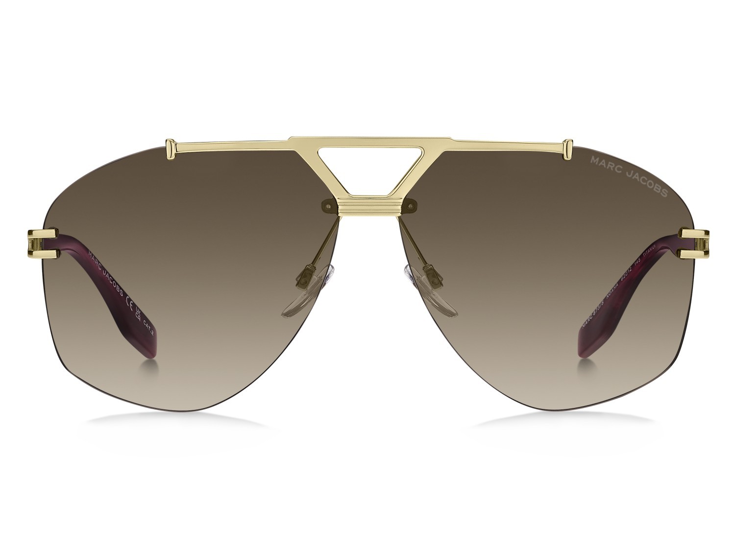 Occhiali da sole Marc Jacobs 873/S 208391 NOA HA colore gold burgundy forma aviator lenti brown shaded