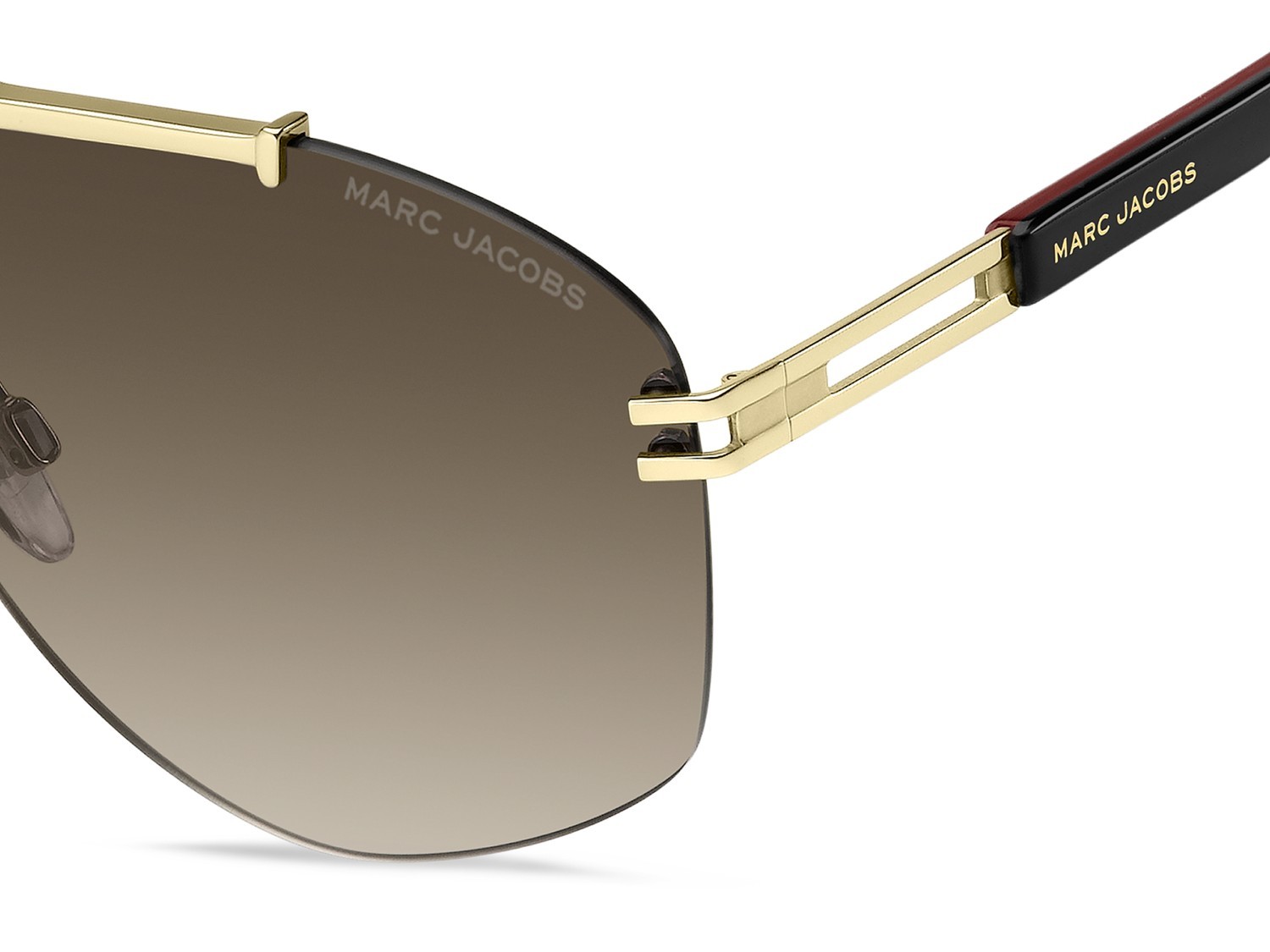 Occhiali da sole Marc Jacobs 873/S 208391 NOA HA colore gold burgundy forma aviator lenti brown shaded