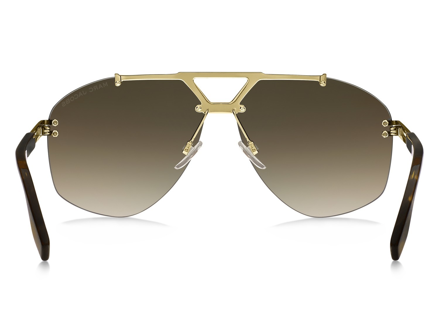 Occhiali da sole Marc Jacobs 873/S 208391 RHL CS colore gold black 2 forma aviator lenti green shaded green mirror