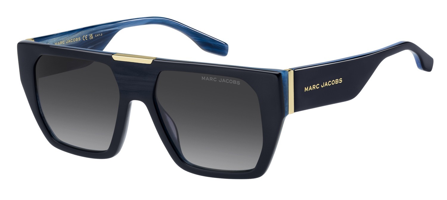 Occhiali da sole Marc Jacobs 877/S 208392 PJP 9O colore blue forma rettangolare lenti dark grey shaded