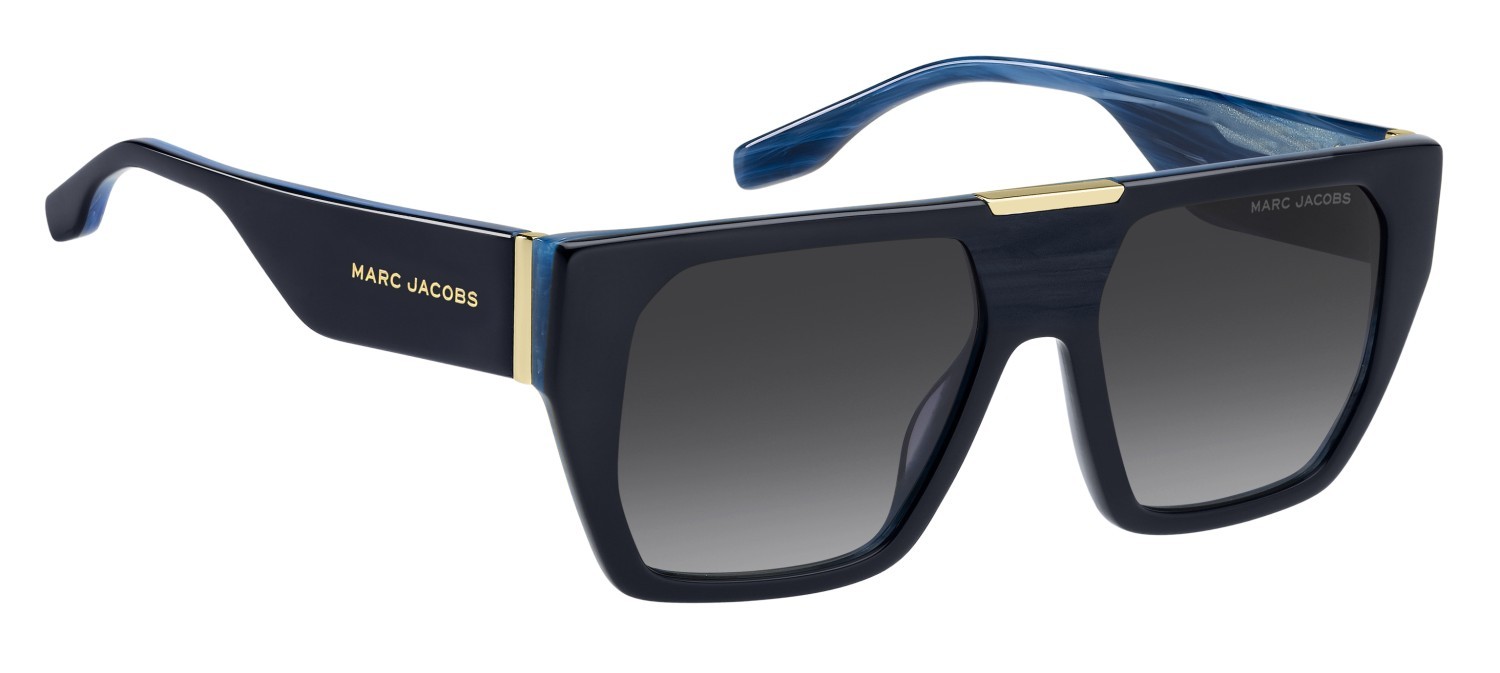 Occhiali da sole Marc Jacobs 877/S 208392 PJP 9O colore blue forma rettangolare lenti dark grey shaded