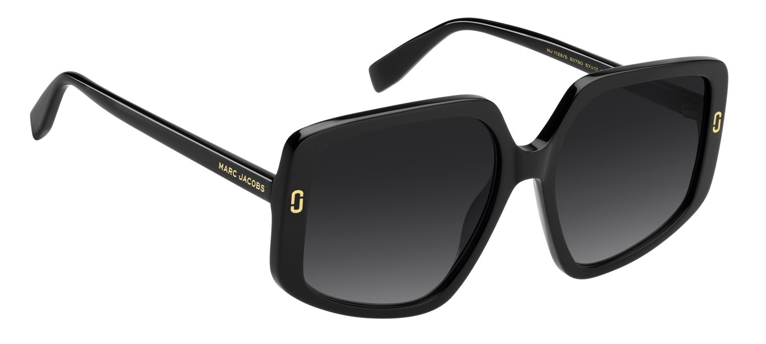 Sunglasses Marc Jacobs Mj 1128/S 208395 807 9O color black shape square lenses dark grey shaded