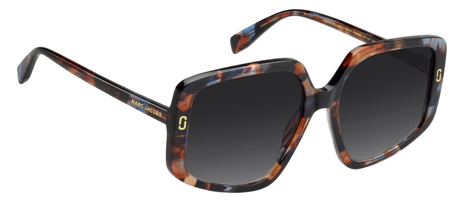 Occhiali da sole Marc Jacobs Mj 1128/S 208395 X8Q 9O colore brown blue havana forma quadrato lenti dark grey shaded