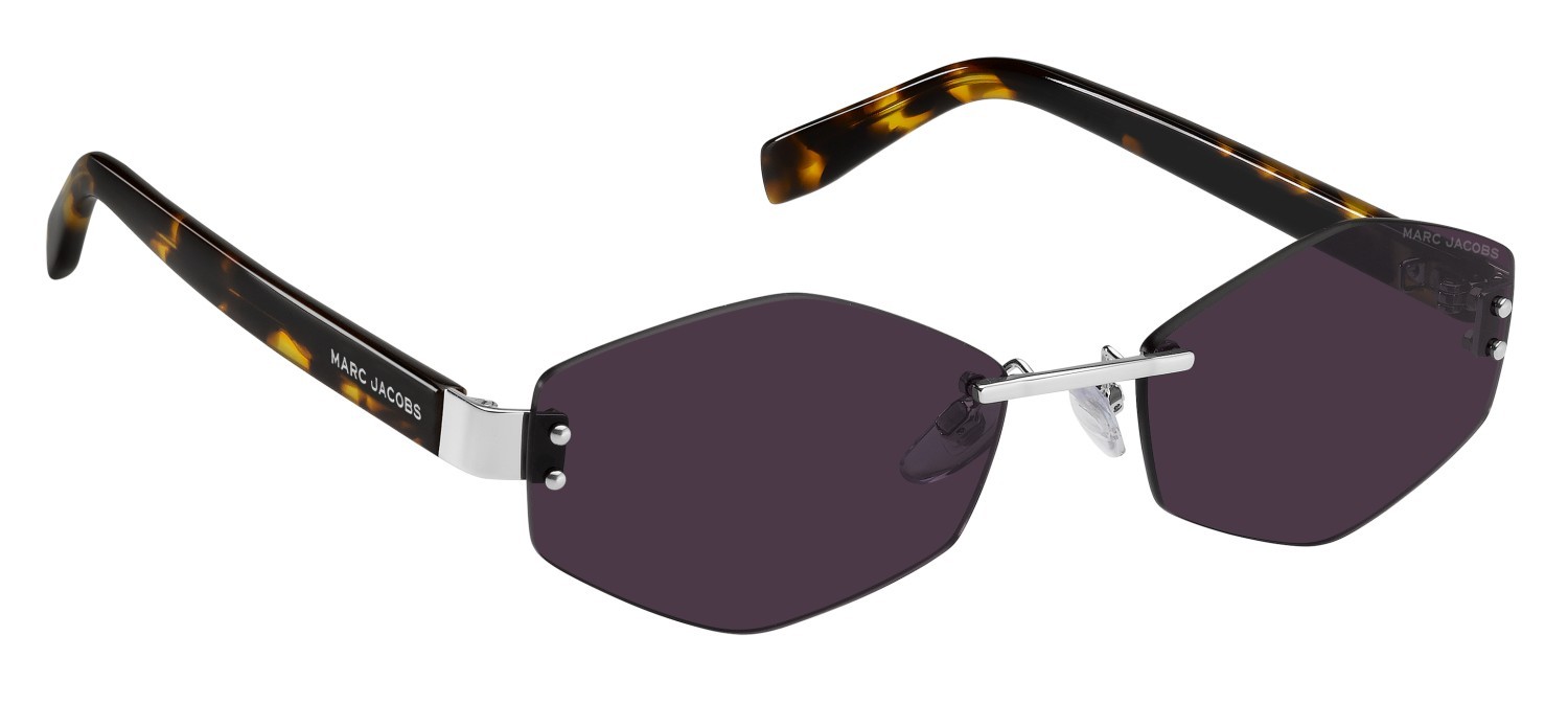 Occhiali da sole Marc Jacobs 496/S AIR 208396 GME UR colore palladium violet forma quadrato lenti violet