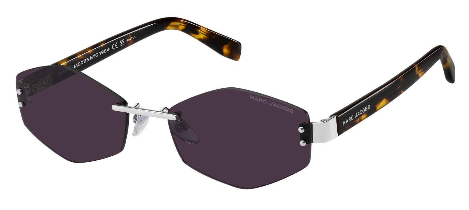 Occhiali da sole Marc Jacobs 496/S AIR 208396 GME UR colore palladium violet forma quadrato lenti violet